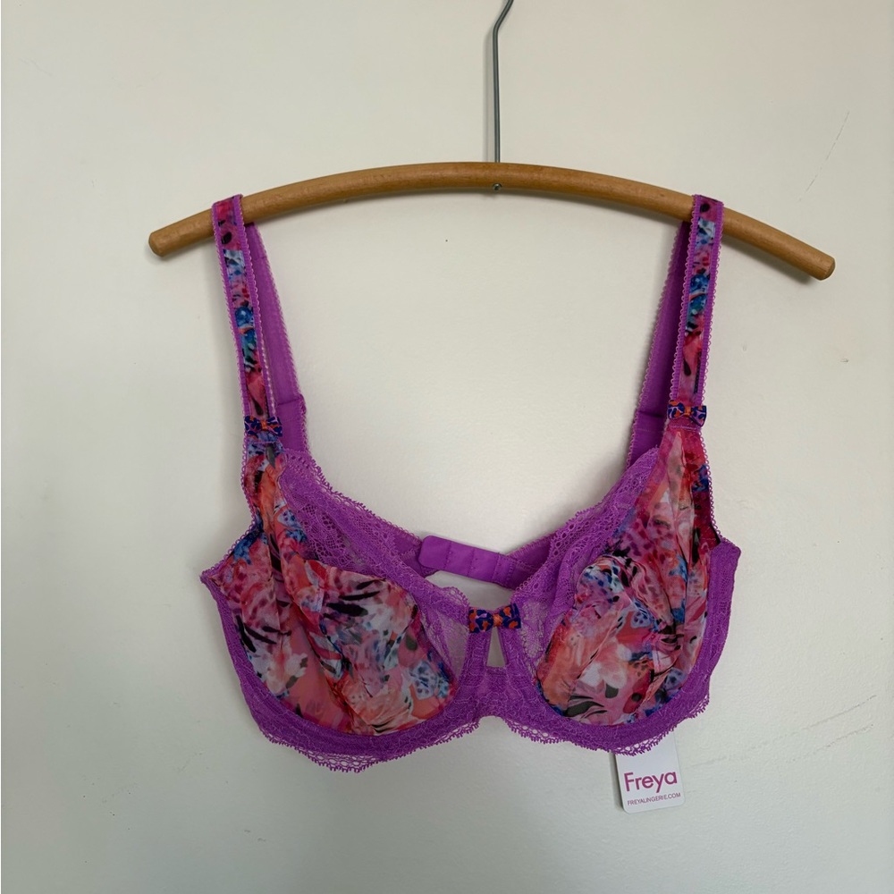 Freya Pink and Purple Floral Bra